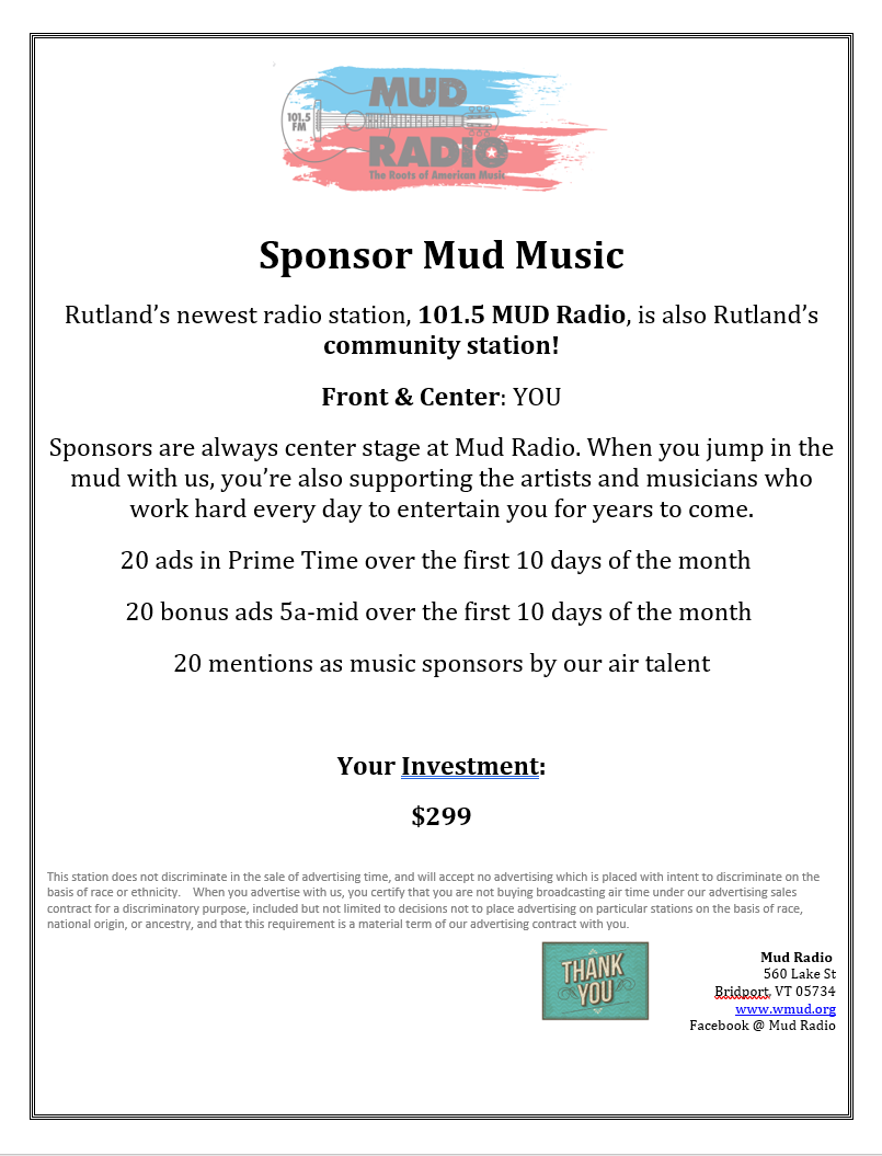 D. Sponsor Mud Music