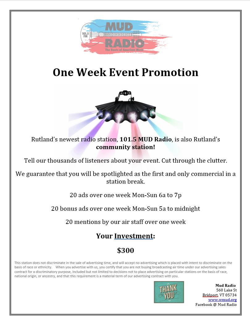 E. One Week Event Promotion